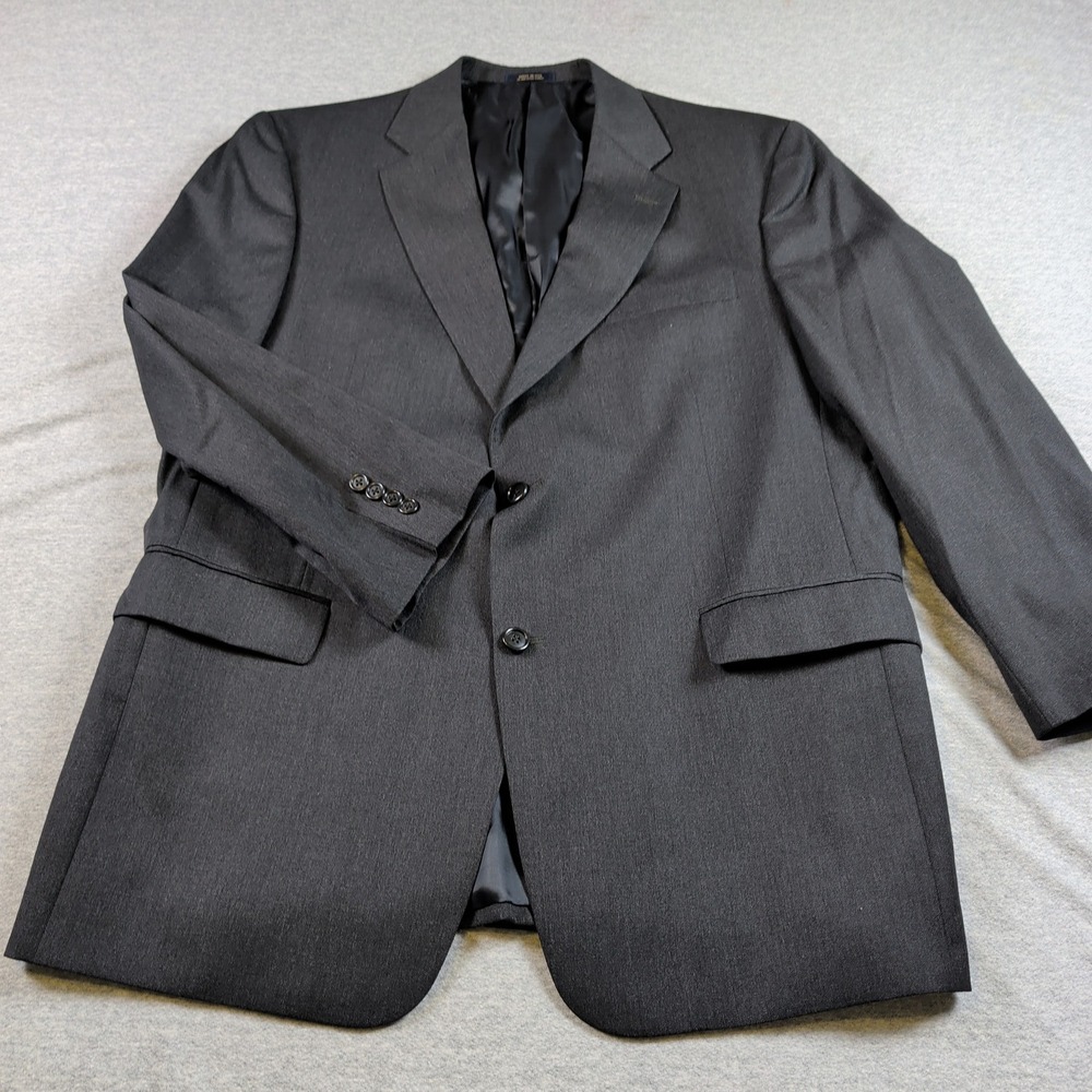 Hart Schaffner Marx Gold Nordstrom Mens 44S Blazer Charcoal Gray 2 Button Jacket
